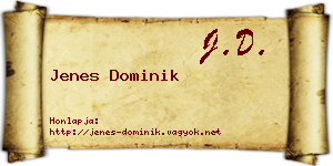 Jenes Dominik névjegykártya